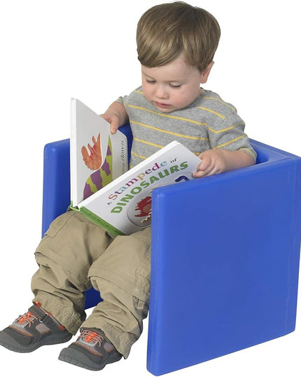 Children's Factory 3-in-1 Cube Chair for Kids, Flexible Seating Classroom Furniture, 1-Pack, Blue - LeafyLoom
