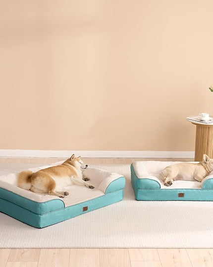 EHEYCIGA Orthopedic Dog Bed for Large Dogs, Waterproof Memory Foam, Turquoise Blue, 35"L x 22"W x 6.5"Th EHEYCIGA