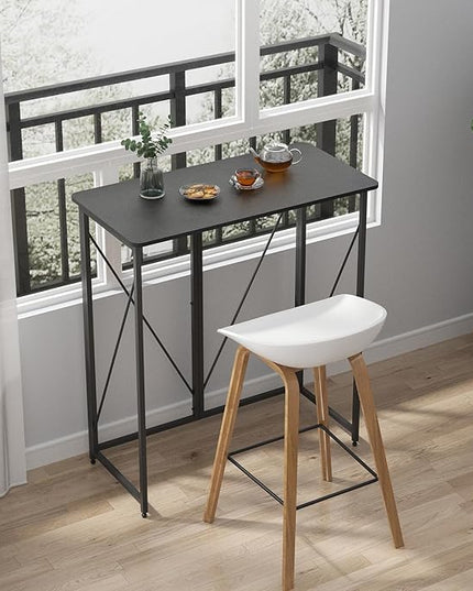 39.37" Folding Standing Desk, Small Laptop Stand Up Desk for Sitting or Standing, No Assembly Needed Folding Desk, Portable Standing Desk, Tall Foldable Desk for Home, Office, Small Spaces (Black) - LeafyLoom