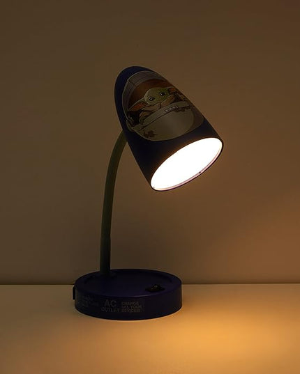 Idea Nuova Star Wars The Mandalorian Switch Operated LED Task Table and Desk Lamp with Charging Outlet - LeafyLoom