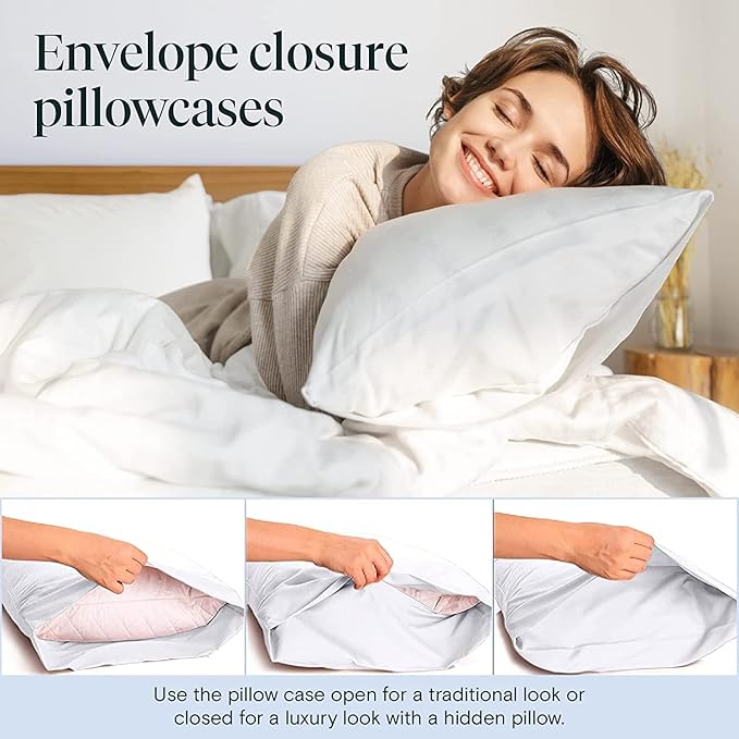 LuxClub 6 PC King Size Sheet Set Bed Sheets Deep Pockets 18" Eco Friendly Wrinkle Free Cooling Bed Sheets Machine Washable Hotel Bedding Silky Soft - Snow White King - LeafyLoom
