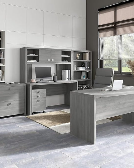 Office by kathy ireland Echo 2-Drawer Lateral File Cabinet, Letter/Legal, Modern Gray, 32-inch (KI60402-03) - LeafyLoom