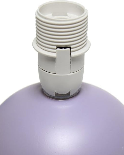 Simple Designs LT2008-PRP Mini Ceramic Globe Table Lamp with Matching Fabric Shade, Purple - LeafyLoom