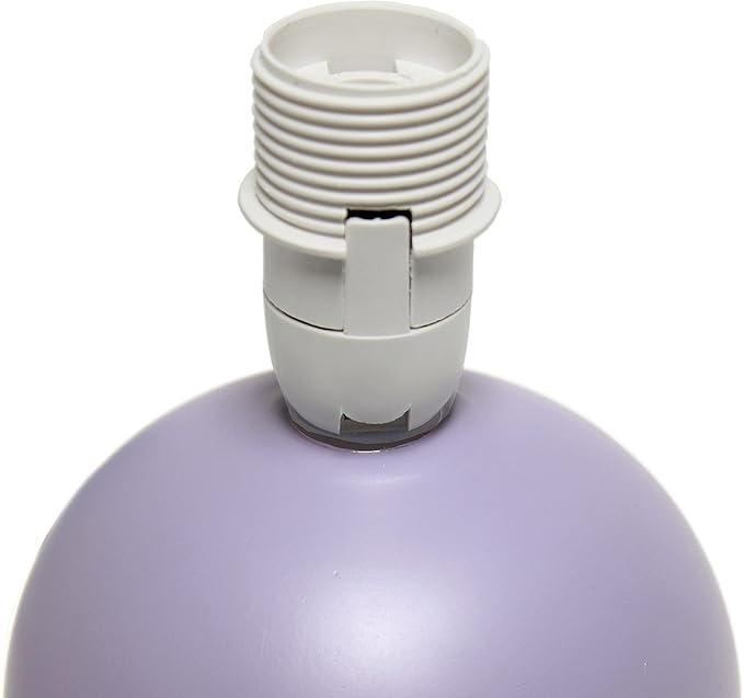 Simple Designs LT2008-PRP Mini Ceramic Globe Table Lamp with Matching Fabric Shade, Purple - LeafyLoom