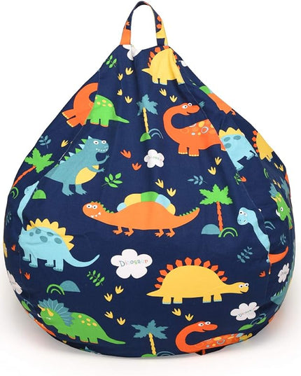 YuppieLife Kids Storage Bean Bag Cover（No Filling）Toy Organizer|Carrying Handle Sofa|Available for Kids and Teenager|Cuddle Chair|Machine Washable and Durable（38“,Dinosaur） - LeafyLoom