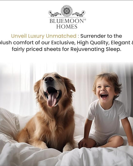 Bluemoon Homes 100% Egyptian Cotton California King Sheets Set, 1000 Thread Count Long Staple Cotton, Thick Sateen Cal King Sheets with 18 Inch Deep Pocket, Ultra Soft & Breathing Cotton - Aqua Blue - LeafyLoom