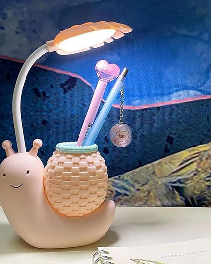 Cute Desk Lamp,Childrens Led Night Light, Portable Foldable Rechargeable Animal Table Lamp for Kids Students Desk with Lights (Pink) - LeafyLoom