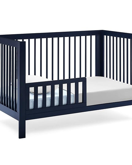 Delta Children babyGap Charlie 6-in-1 Convertible Crib + Brannan Bear Bookcase with Bins + Brannan Bear Wall Shelf with 4 Hooks, Navy (Bundle) - LeafyLoom