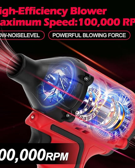 Air Blower Brushless High-Speed Motor Compatible with Milwaukee M18 Battery Air Duster Leaf Blower For Camping BBQ & Workshop (Battery not included) - LeafyLoom