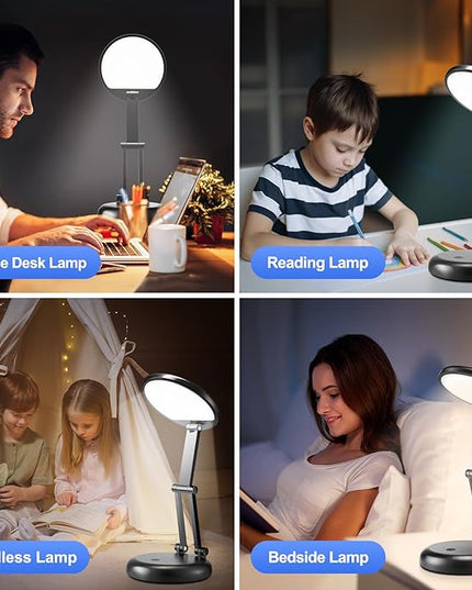 Battery Operated Lamp,3600mAh Battery Powered Lamp,10 Brightness Rechargeable Lamp Battery Lamp,Cordless Lamp Rechargeable Table Lamp,Rechargeable Light Portable Lamp,Small Desk Lamps for Home Office - LeafyLoom