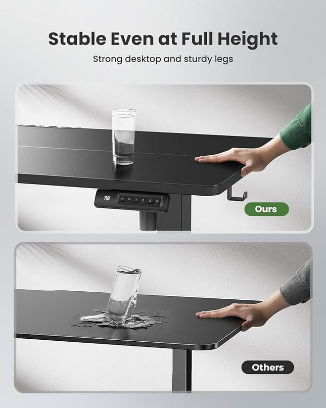 Marsail TZESD22B-USMS3 Standing Desk with LED Lights, 55 24 Inch, Black - LeafyLoom