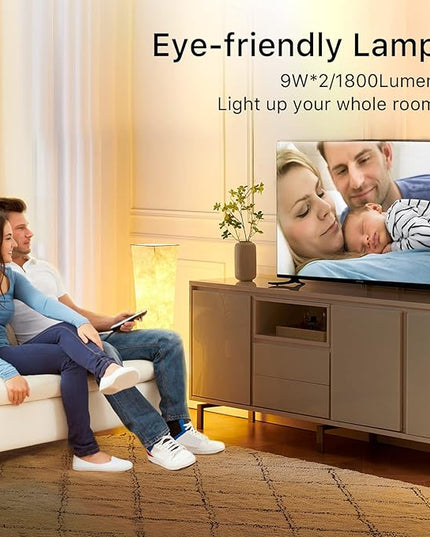 chiphy Floor Lamp, Dimmable 39" (XS) Tall Standing Lamp, 3 Levels Adjustable Brightness LED Bulbs, Column Floor Light, Red Gradient Fabric Lampshade, Home Decor for Living Room, Bedroom, Kids Room - LeafyLoom