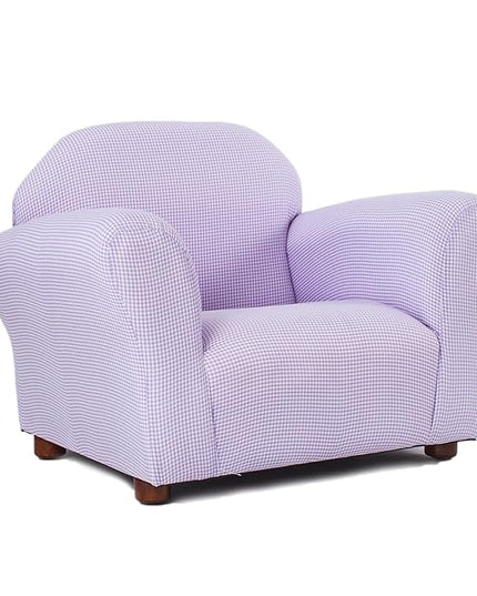 KEET Roundy Kid's Chair, Gingham Chair Only, Lavender - LeafyLoom