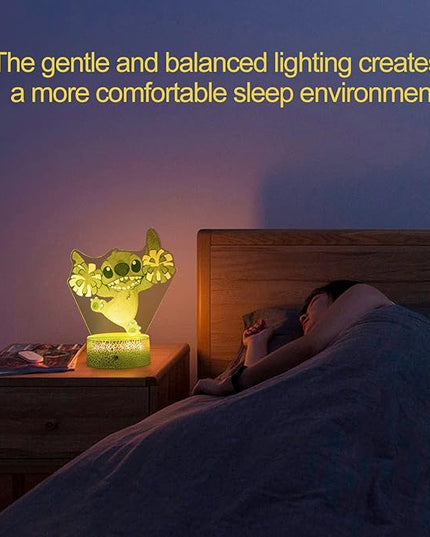 Stitch Gifts, Stitch Night Light for Kids, Stitch Decoration 3D Night Light, 16 Colors Change with Remote - LeafyLoom