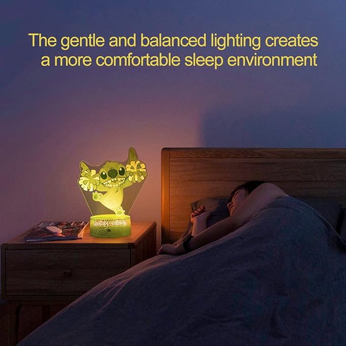 Stitch Gifts, Stitch Night Light for Kids, Stitch Decoration 3D Night Light, 16 Colors Change with Remote - LeafyLoom
