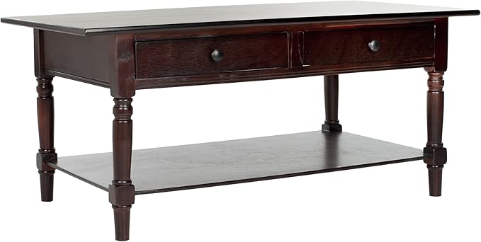 Safavieh American Homes Collection Boris Dark Cherry Coffee Table - LeafyLoom