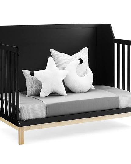 GAP babyGap Oxford 6-in-1 Convertible Crib - Greenguard Gold Certified, Ebony/Natural - LeafyLoom