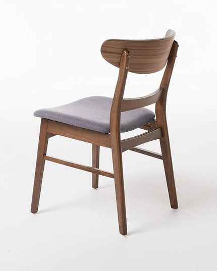 Christopher Knight Home Idalia Dining Chairs, 2-Pcs Set, Dark Grey / Walnut Finish - LeafyLoom