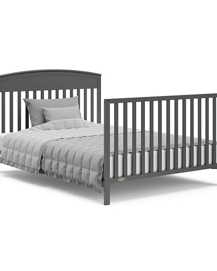 Graco Benton 5-in-1 Convertible Crib (Gray) – GREENGUARD Gold Certified, Converts from Baby Crib to Toddler Bed, Daybed and Full-Size Bed, Fits Standard Full-Size Crib Mattress - LeafyLoom