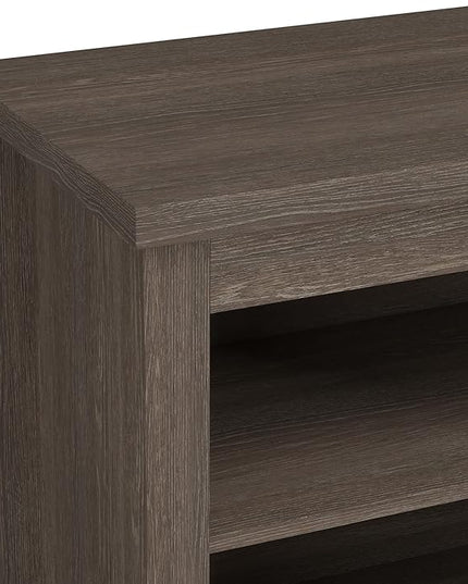 Flash Furniture Kilead TV Stand for up to 80" TVs - Modern Espresso Finish - 65" Engineered Wood Framed Media Console - 6 Open Storage Compartments - LeafyLoom