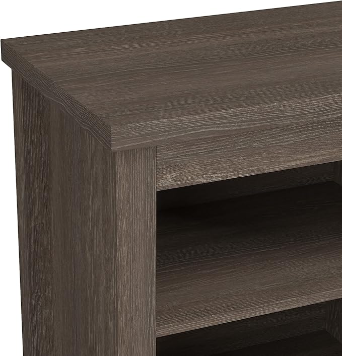 Flash Furniture Kilead TV Stand for up to 80" TVs - Modern Espresso Finish - 65" Engineered Wood Framed Media Console - 6 Open Storage Compartments - LeafyLoom