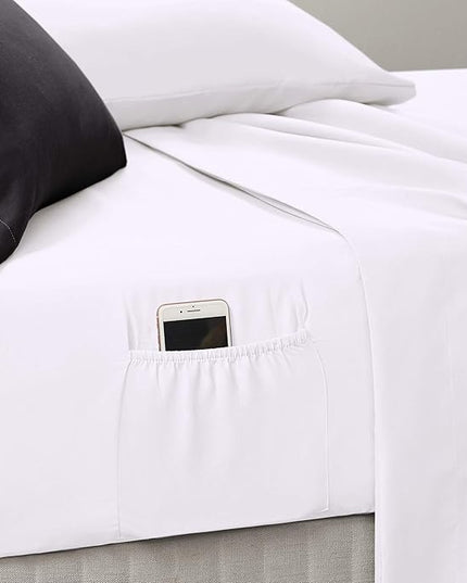 Comfort Spaces Bed in A Bag - Trendy Casual Design Cozy Comforter with Complete Sheet Set with Side Pocket, All Season Cover, Matching Shams, Twin XL (66 in x 90 in), Ava Medallion Black 6 Piece - LeafyLoom