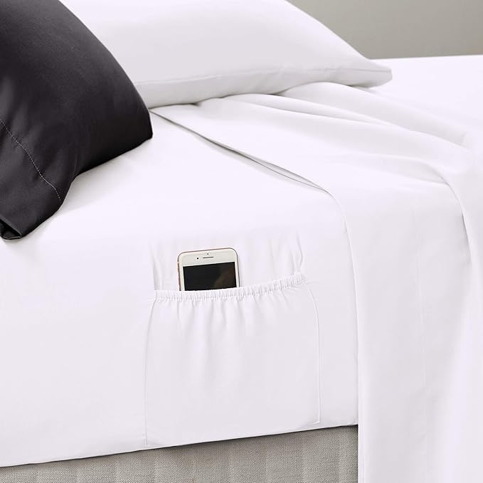 Comfort Spaces Bed in A Bag - Trendy Casual Design Cozy Comforter with Complete Sheet Set with Side Pocket, All Season Cover, Matching Shams, Twin XL (66 in x 90 in), Ava Medallion Black 6 Piece - LeafyLoom