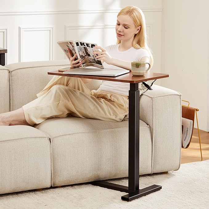 DUMOS Standing Rolling Desk Adjustable Height, Mobile Desk with Wheels Mobile Laptop Desk for Office, Home and Study - LeafyLoom
