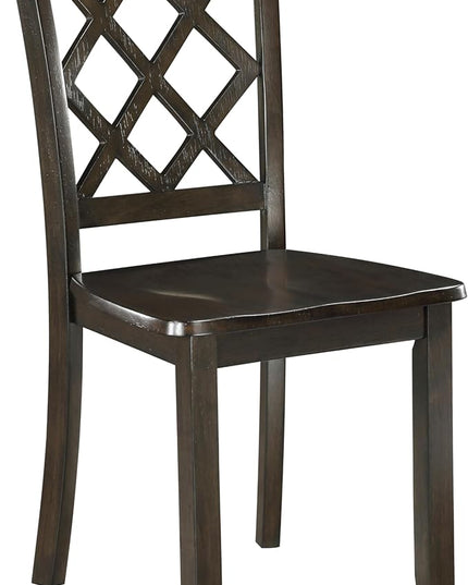 NicBex Small Kitchen Table Set for 4 Dining Table Set 5Pc Dining Set White Finish Dining Table and Four Side Chairs Set with Lattice-Back for Small Space, Apartment, Charcoal - LeafyLoom