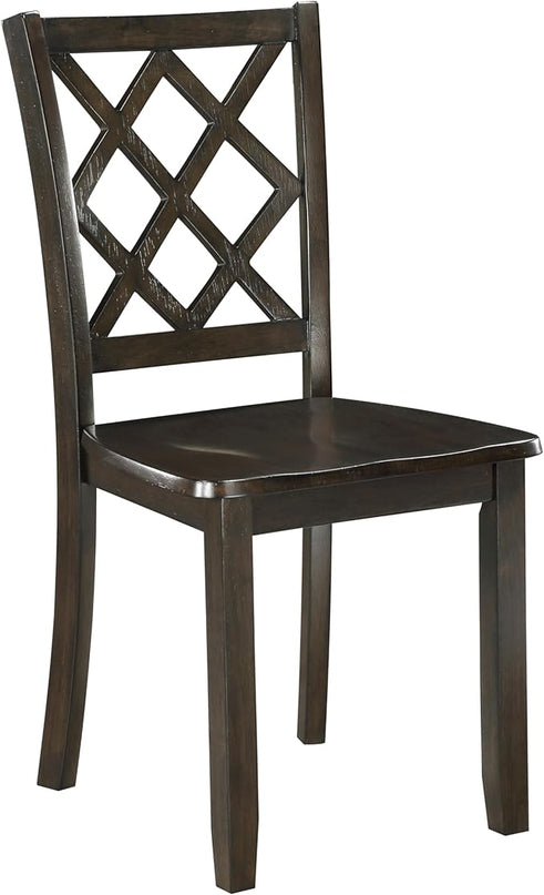 NicBex Small Kitchen Table Set for 4 Dining Table Set 5Pc Dining Set White Finish Dining Table and Four Side Chairs Set with Lattice-Back for Small Space, Apartment, Charcoal - LeafyLoom