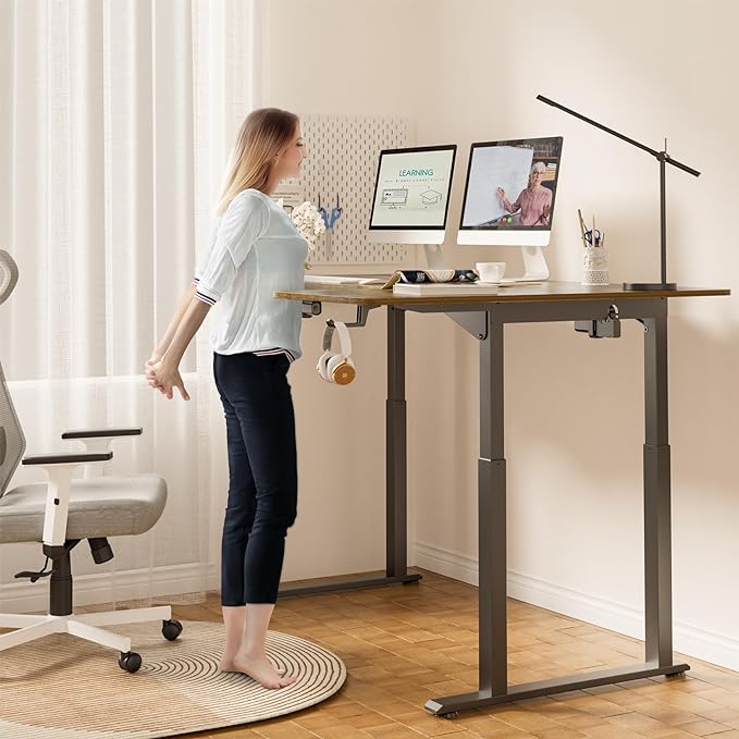 Dripex L Shaped Standing Desk, 63" x 43" Electric Standing Desk Height Adjustable, Sit Stand Home Office Corner Desk, Dual Motor Corner Standing Desk with 4 Legs - LeafyLoom