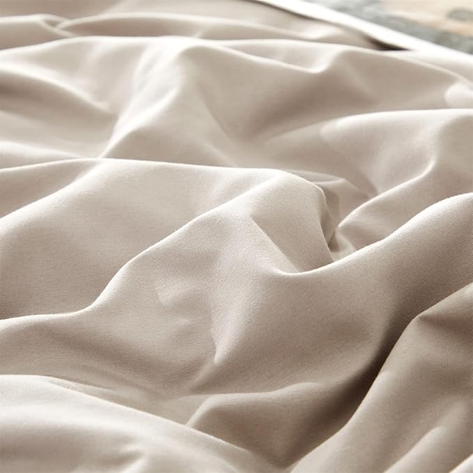Beige Khaki Comforter Set Full Size Cream Khaki Comforter 3 Pieces Champagne Color Full Comforter Taupe Bedding Set Women Light Khaki Full Bed Comforter Set All Season Gift - LeafyLoom