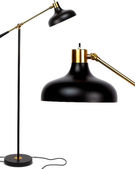 Brightech Wyatt LED Floor Lamp, Industrial Floor Lamp for Living Rooms & Offices – Charming Farmhouse Floor Lamp, Adjustable Head Standing Lamp for Bedroom Reading, Stunning Living Room Decor - LeafyLoom