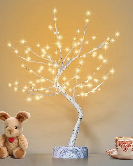 OTAVILEM Room Decor, 20" 108 LED Twinkling Tree Lamp, DIY Artificial Tree Lamp, Battery/USB Operated, Tabletop Bonsai Tree Light for Living Room Bedroom Christmas Home Gifts House Decor - LeafyLoom
