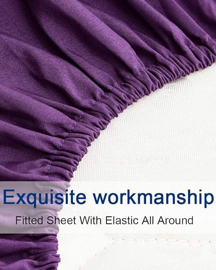 SONORO KATE Bed Sheet Set Super Soft Microfiber 1800 Thread Count Luxury Egyptian Sheets 18-Inch Deep Pocket，Wrinkle and Hypoallergenic-6 Piece (Purple, Twin XL-6 Piece) - LeafyLoom
