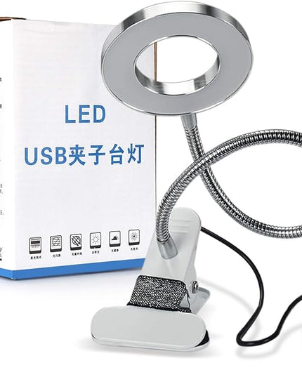 JimKing Ring Light, Tattoo Light Desk Lamp, LED Book Light with Clip, USB Bed Lamp for Live Show, Reading, Tattoo, Make Up, Manicure - LeafyLoom