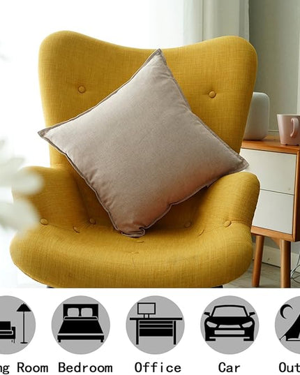 Jeanerlor Set of 2 Decorative Cotton Linen Couch 26"x26" Throw Pillow Case for Sofa Durable Classy, Comfortable Cushion Cover for Party/Wedding(65 x 65cm) Light Linen - LeafyLoom
