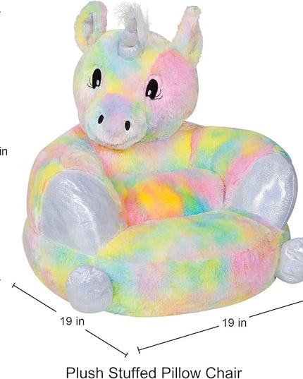Trend Lab Rainbow Unicorn Toddler Chair Plush Character Kids Chair Comfy Furniture Pillow Chair for Boys and Girls, 21 x 19 x 19 inches - LeafyLoom