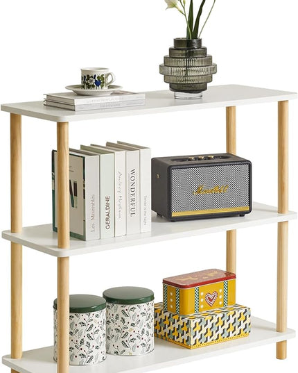 IBUYKE 3-Tier Wooden Open Bookcase - Modern Freestanding Bookshelf Storage Organizer,Standing Shelf Units,Multifunctional Display Stand for Bedroom, Living Room and Home Office,White WBC003W - LeafyLoom