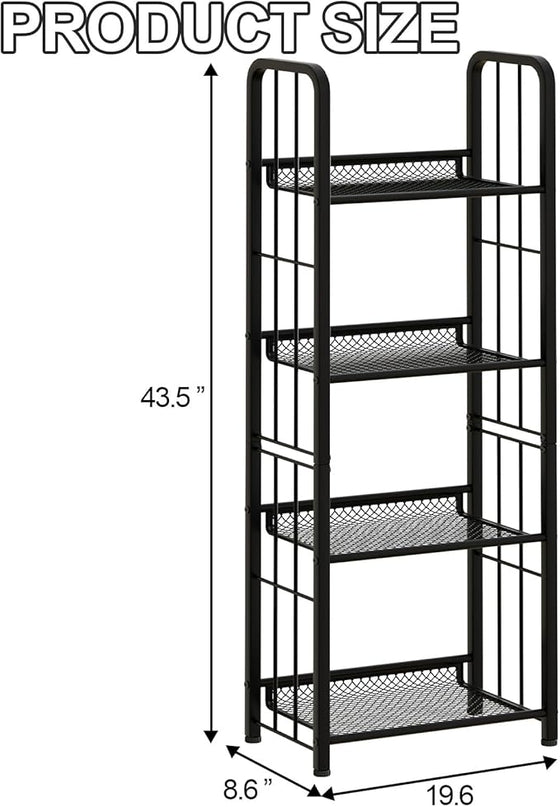 Bookshelf Storage Shelf Bookcase Freestanding Storage Stand Book Organizer for Living Room, Bedroom, Kitchen, Rust Resistance,Easy Assembly Multi-Functional Organizer (5 Tiers, Black) - LeafyLoom