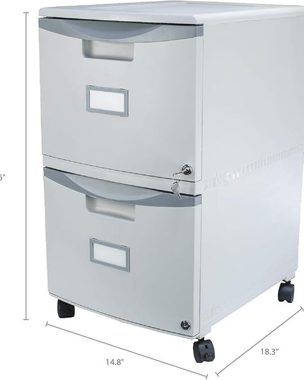 Storex 61310A01C File Cabinet, 1-Pack, Grey/Dark Grey - LeafyLoom