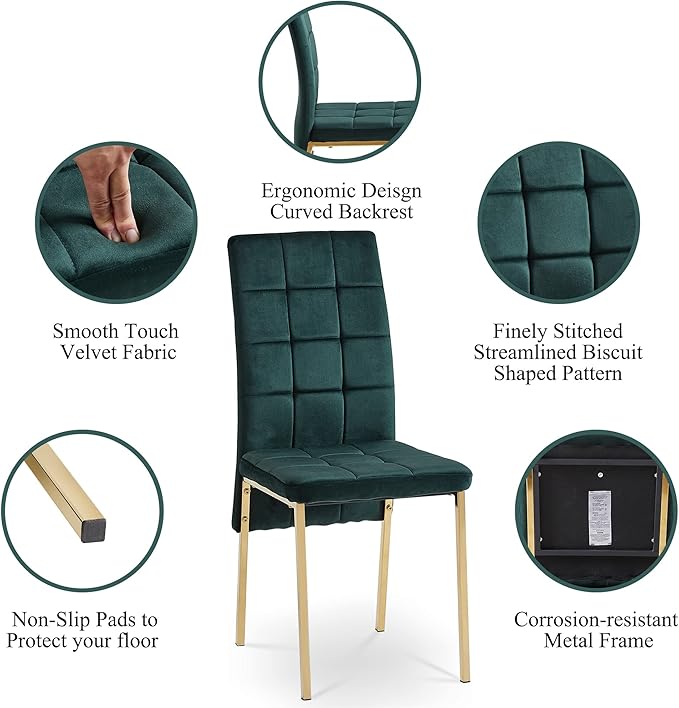 NicBex Haerin-SD-00335-LWJ Dining Chairs, 20.3"x16.1"x36.2", Green - LeafyLoom
