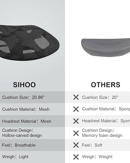 SIHOO M57 Ergonomic Office Chair with 3 Way Armrests Lumbar Support and Adjustable Headrest High Back Tilt Function Black - LeafyLoom
