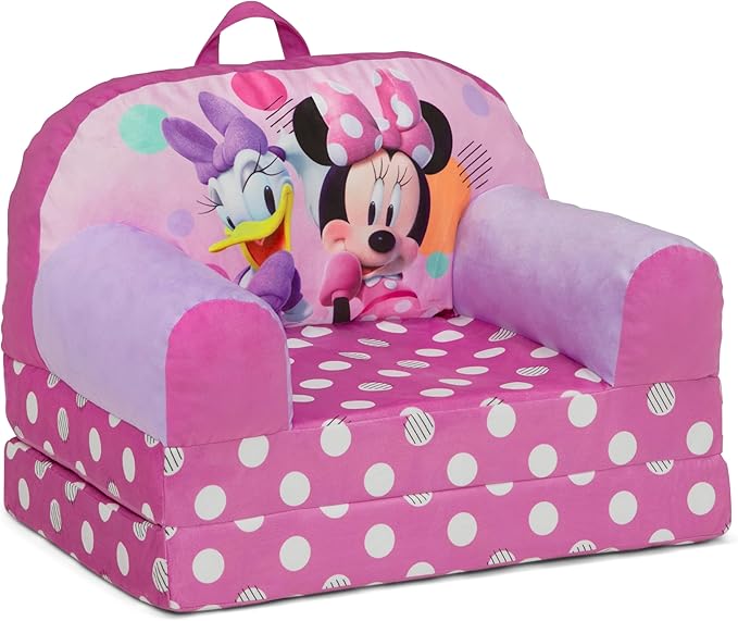 Delta Children Cozee Buddy Flip-Out Kids Chair, Minnie Mouse - LeafyLoom