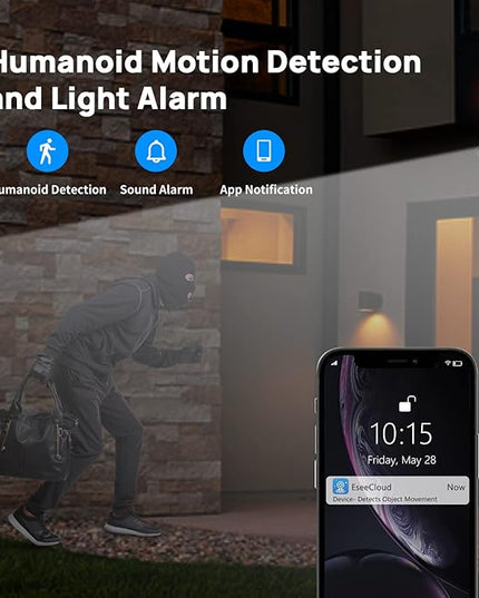 【Wireless Pro,Plug & Play】 Hiseeu 2.5K 5MP WiFi Security Camera System Outdoor,Expandable 16CH 8MP NVR, 1TB HDD,Spotlight,2 Way Audio, IP66 Waterproof, Motion Alert, DC Power Plug-in, 24/7 Recording Hiseeu