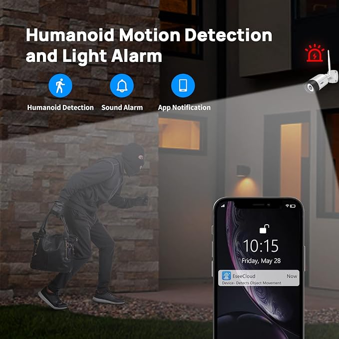 【Wireless Pro,Plug & Play】 Hiseeu 2.5K 5MP WiFi Security Camera System Outdoor,Expandable 16CH 8MP NVR, 1TB HDD,Spotlight,2 Way Audio, IP66 Waterproof, Motion Alert, DC Power Plug-in, 24/7 Recording Hiseeu