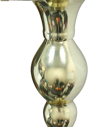 Elegant Designs LF2001-GLD 1 Light Torchiere Marbleized White Glass Shade Floor Lamp, Gold - LeafyLoom