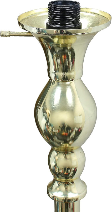 Elegant Designs LF2001-GLD 1 Light Torchiere Marbleized White Glass Shade Floor Lamp, Gold - LeafyLoom