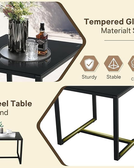 3 Pieces Patio Furniture Set, Outdoor Patio Set, Patio Bistro Set, All-Weather Wicker Conversation Set with Cushions Table for Porch Backyard (Black-Brown) - LeafyLoom