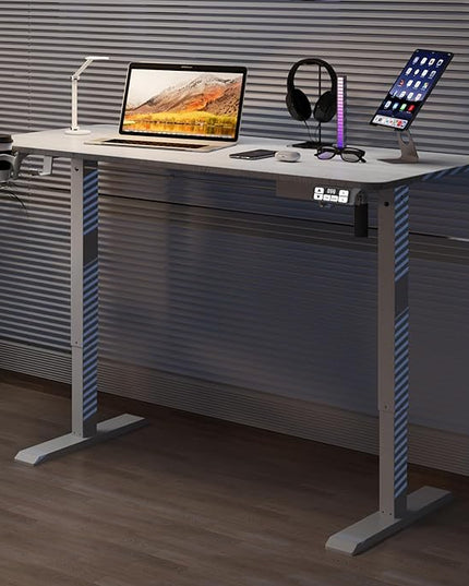 Large 63Inch Electric Standing Desk Height Adjustable, Sit Stand up Desk Home Office Computer Ergonomic Desk Memory Preset with Pencil Tray… - LeafyLoom